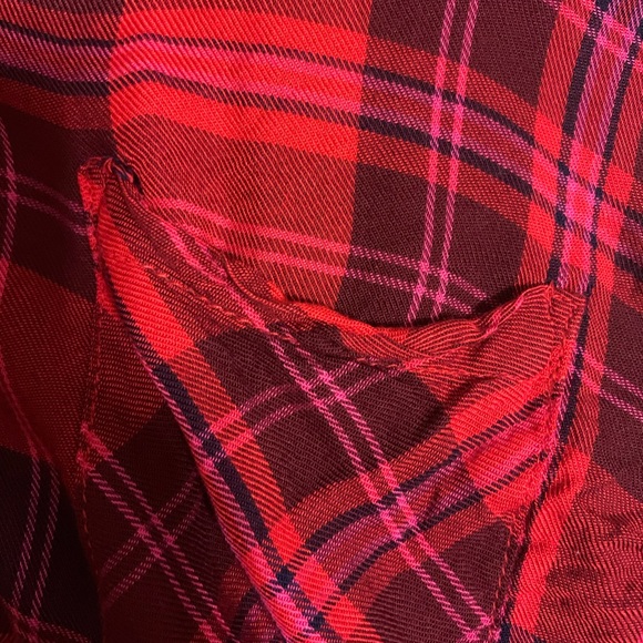Faded Glory, Red Plaid Button Down Shirt, Size S - Picture 3 of 3